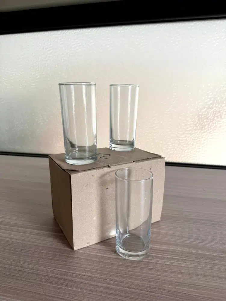 Set Gelas Sloki / Shot Glass Kaca Bening Mini (1 Dus Isi 6 Pcs)