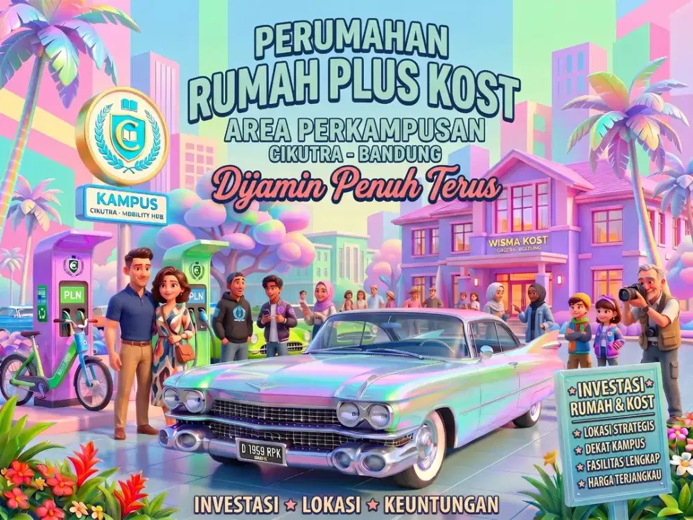 JUAL RUMAH + KOST DI CIKUTRA, JL. PAHLAWAN, SUCI, BANDUNG KOTA.