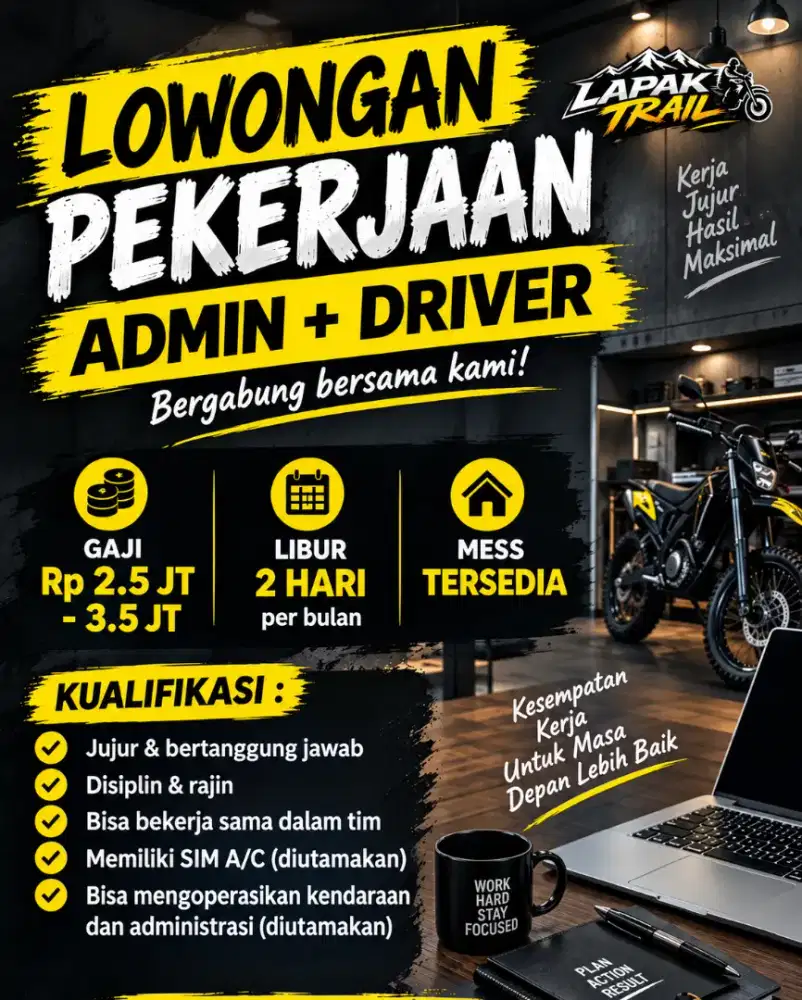Lowongan Driver dan Admin
