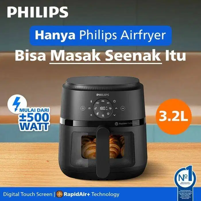 Philips Air Fryer 3.2 Liter NA210/00 - Hitam (BARU)