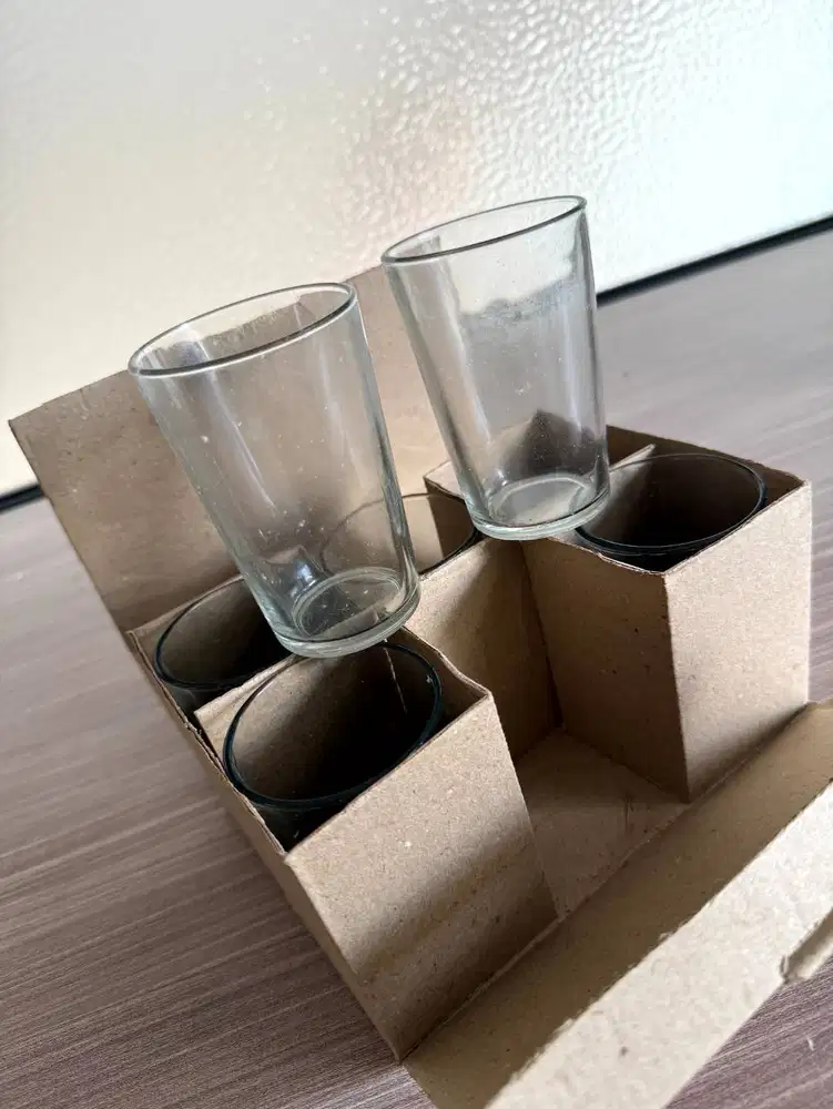Set Gelas Sloki Mini / Shot Glass Kaca Bening (1 Dus Isi 6 Pcs)