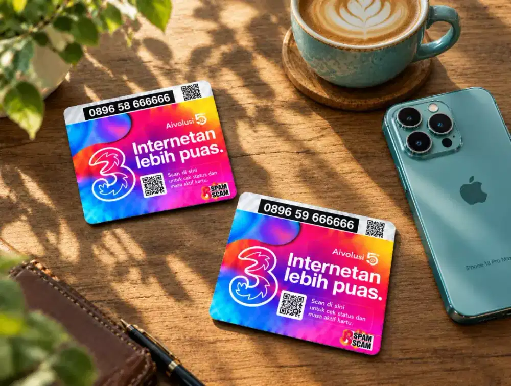 (bisa COD) Nomor CANTIK kartu perdana TRI INDOSAT HOKI HEKSA 666 666