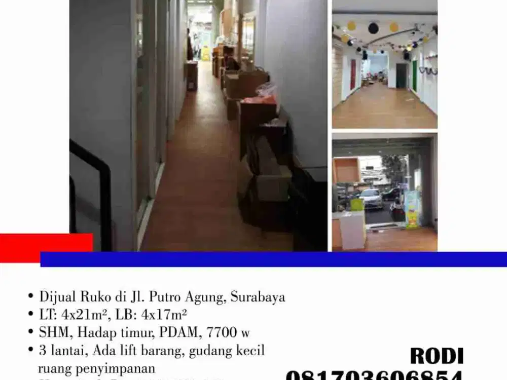 Dijual Ruko di Jl. Putro Agung, Surabaya