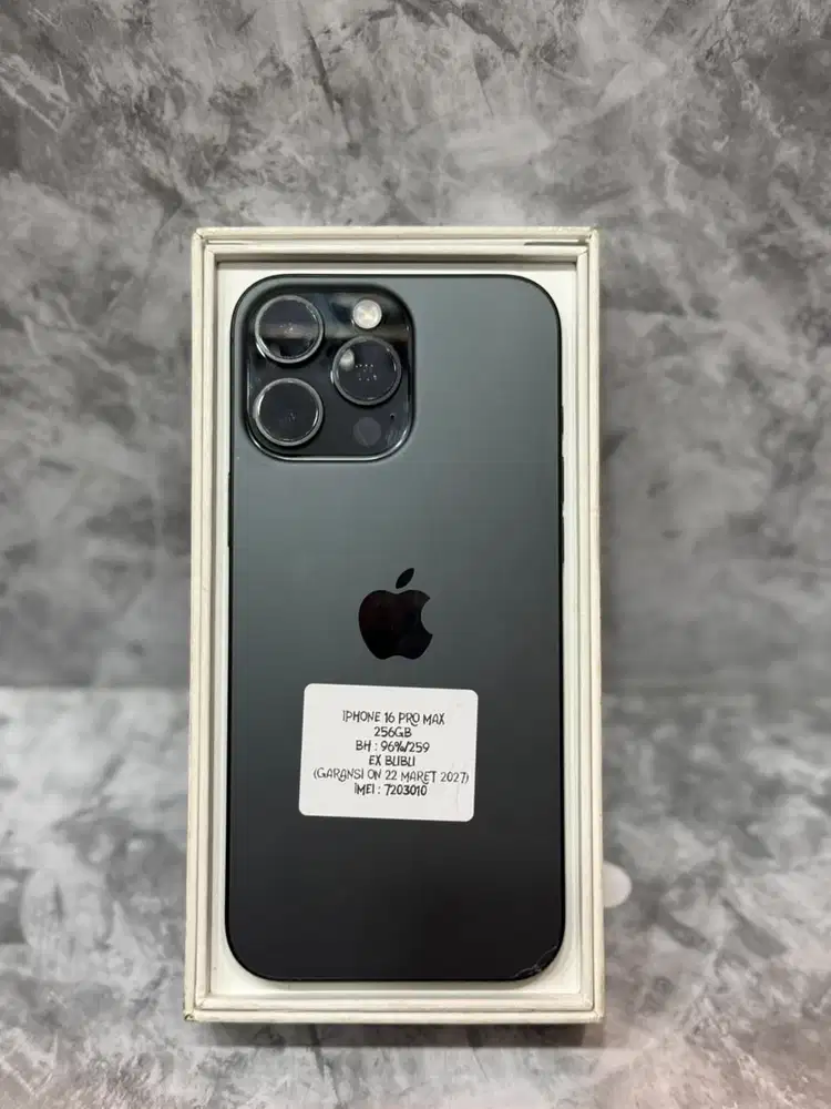 DIJUAL IPHONE 16 PRO MAX 256GB GARANSI ON HINGGA MARET 2027