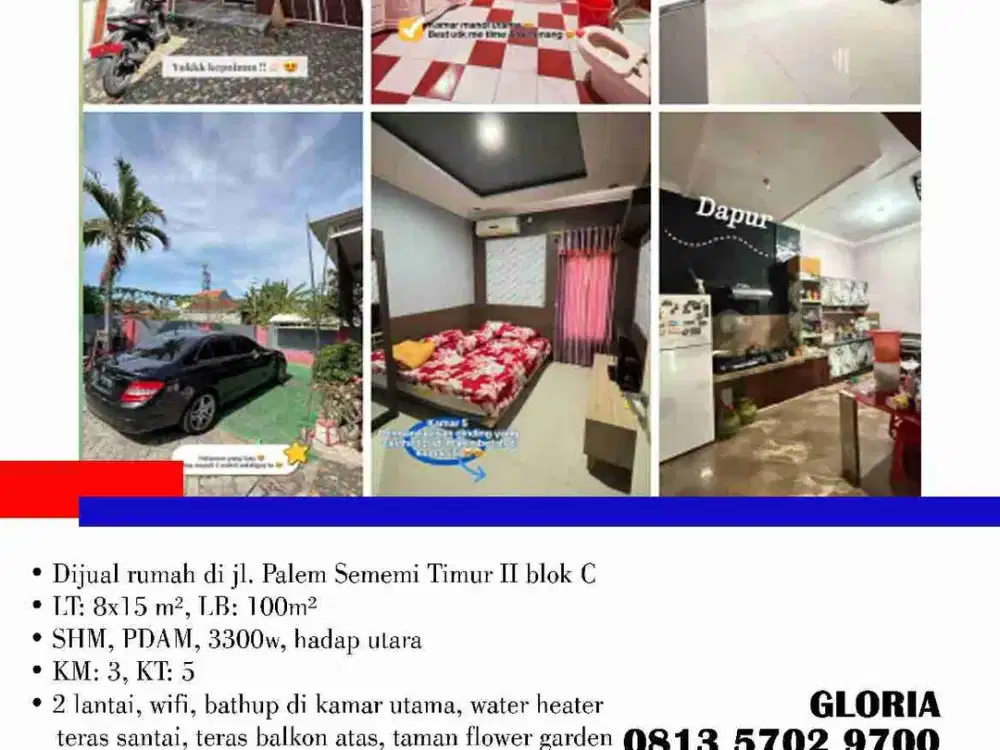 Dijual rumah di jl. Palem Sememi Timur II
