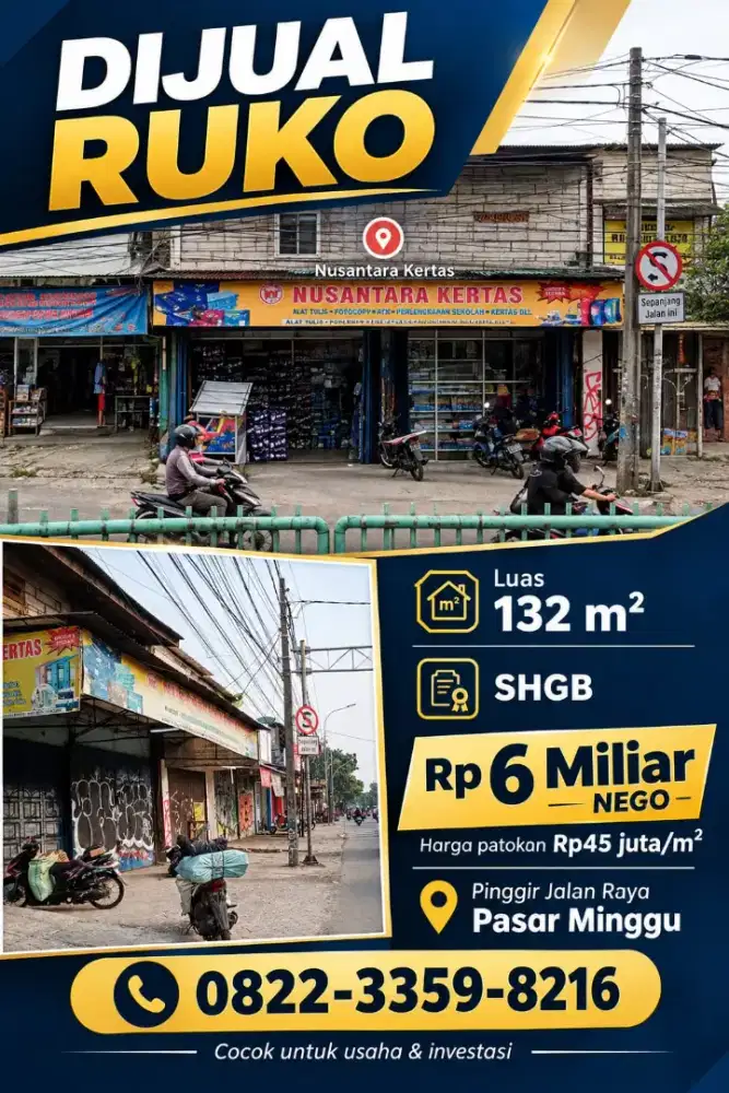 Dijual Ruko Pasar Minggu