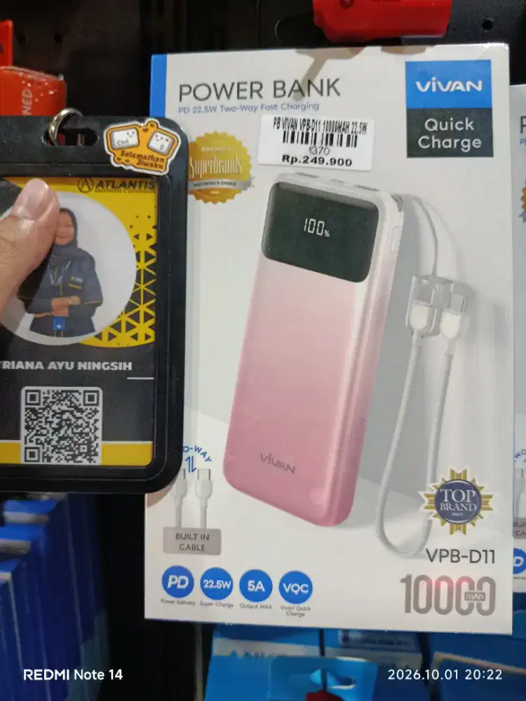 PB VIVAN VPB-D11 10000MAH 22.5W | ATLANTIS DAHSYAT