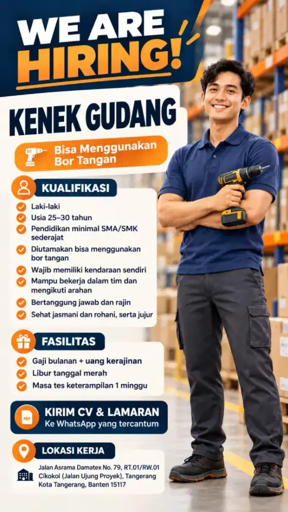 LOWONGAN KERJA KENEK GUDANG DIBUTUHKAN LAKI LAKI
