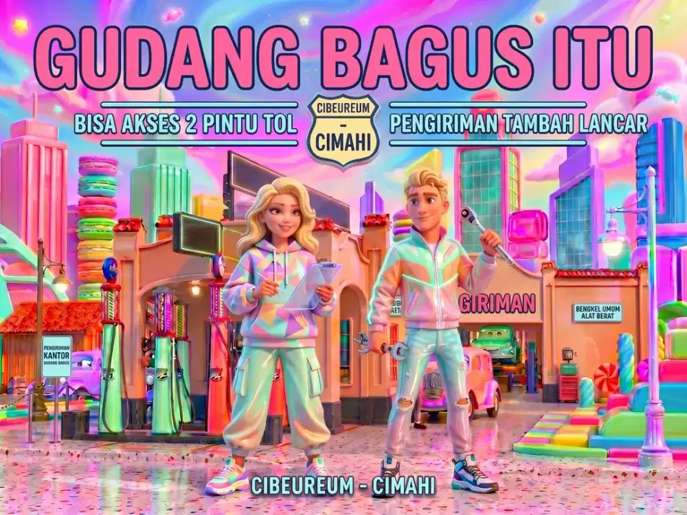 JUAL GUDANG DI CIBEUREUM, CIJERAH, CIMAHI, BANDUNG KOTA.
