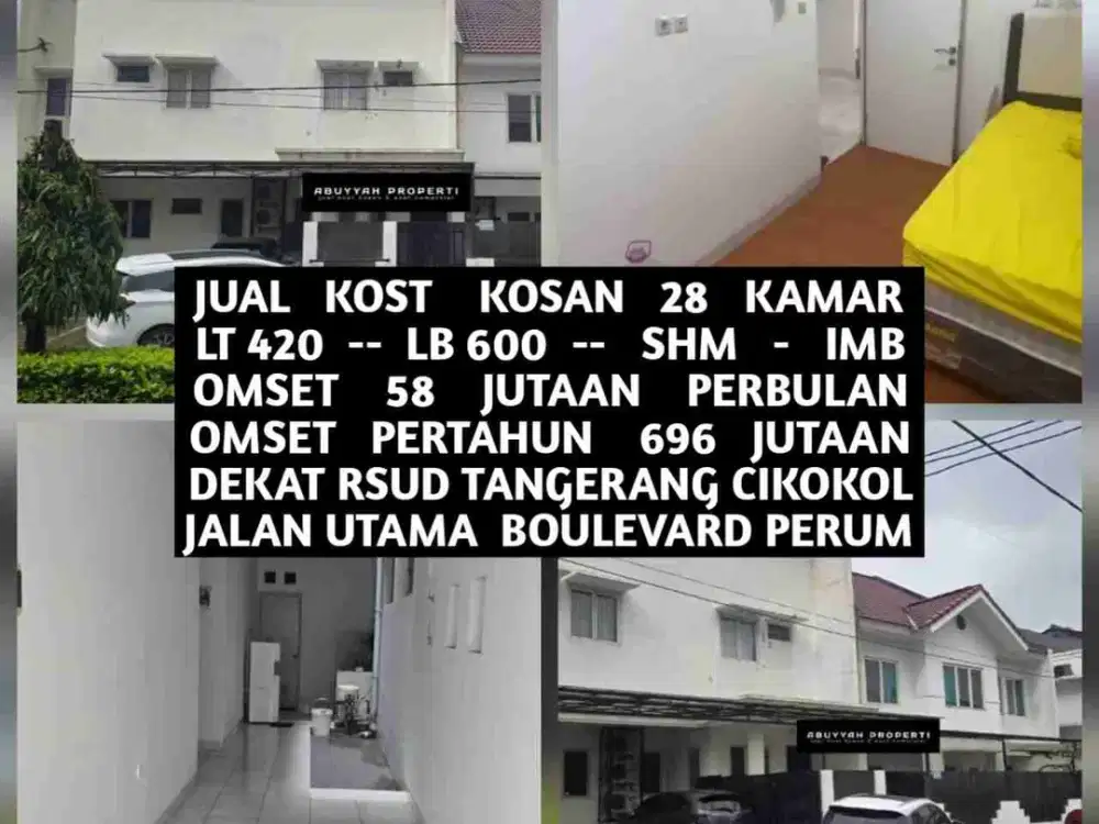 JUAL KOST KOSAN DALAM PERUM KOTA TANGERANG OMSET 696 JUTAAN PERTAHUN