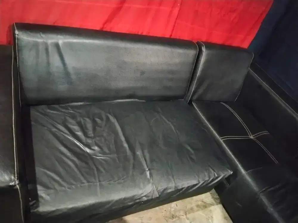 sofa kulit tipe L 200X180 bagus