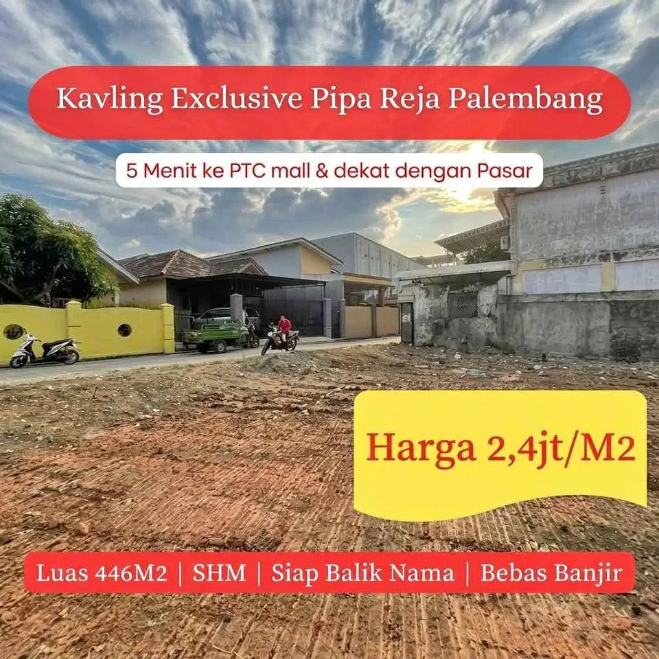 Tanah murah bebas banjir JL Pipa Reja
