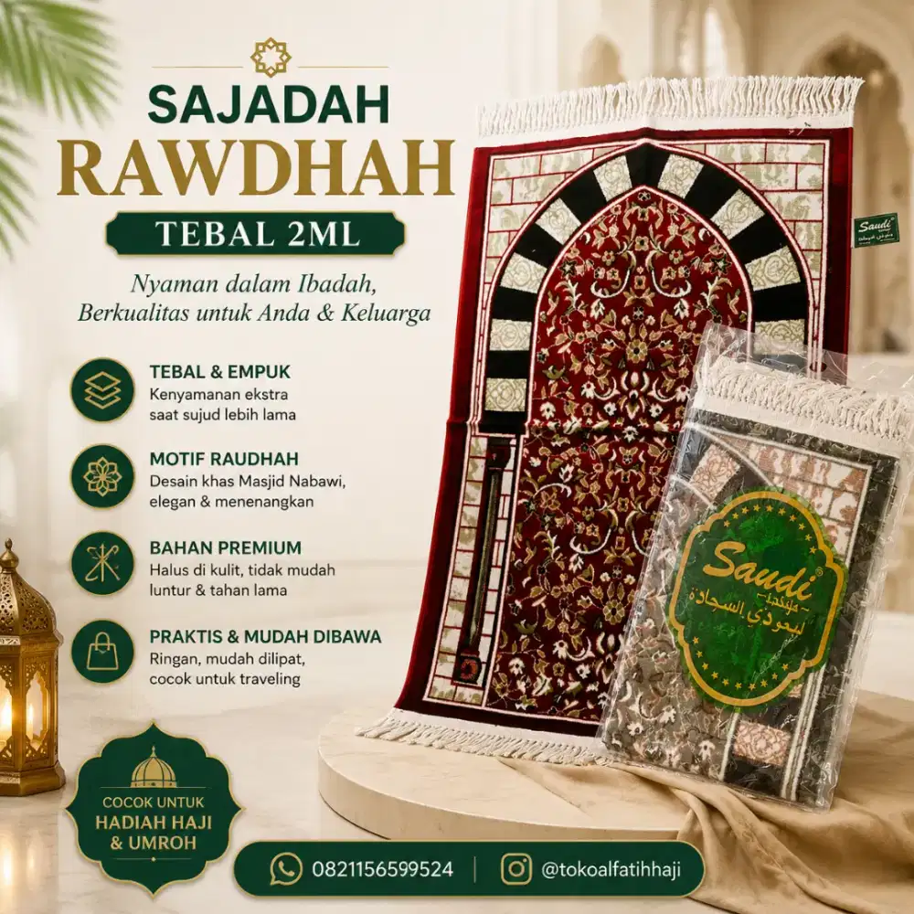 Sajadah Rauwdah Tebal 2ml