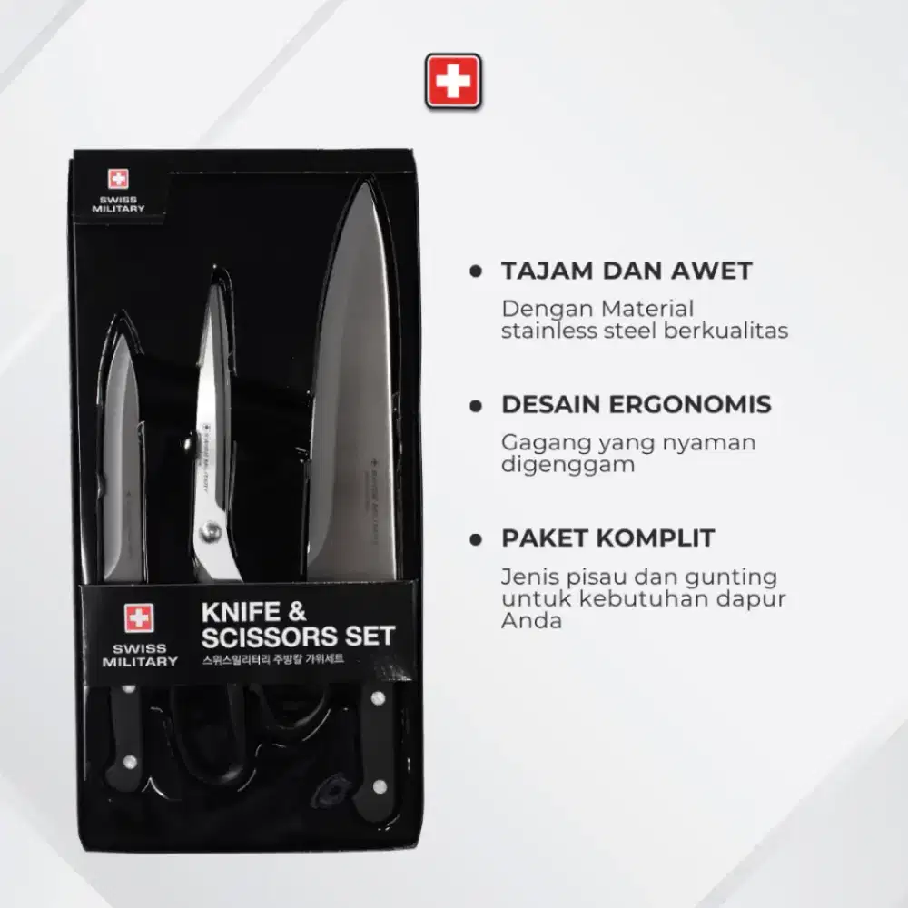 Pisau Swiss Military Knife Set 3pcs