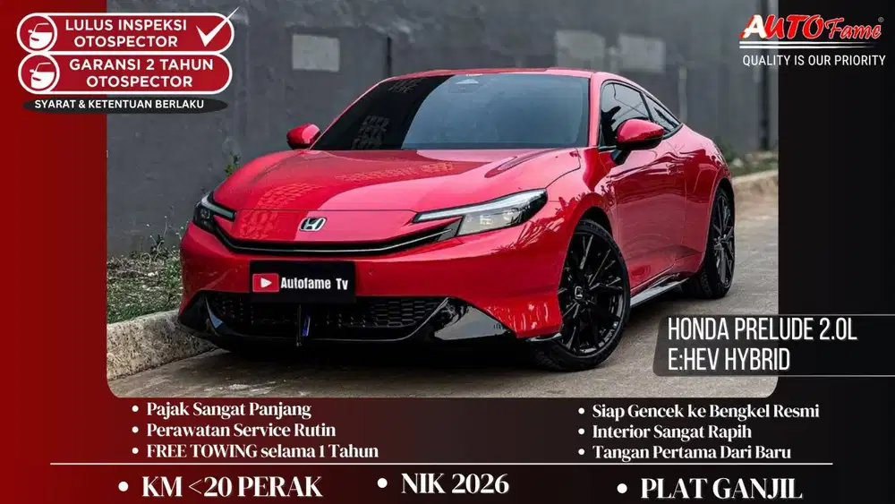 KM17PERAK Honda Prelude 2.0L e:HEV Hybrid NIK 2026 Rallye Red On Black