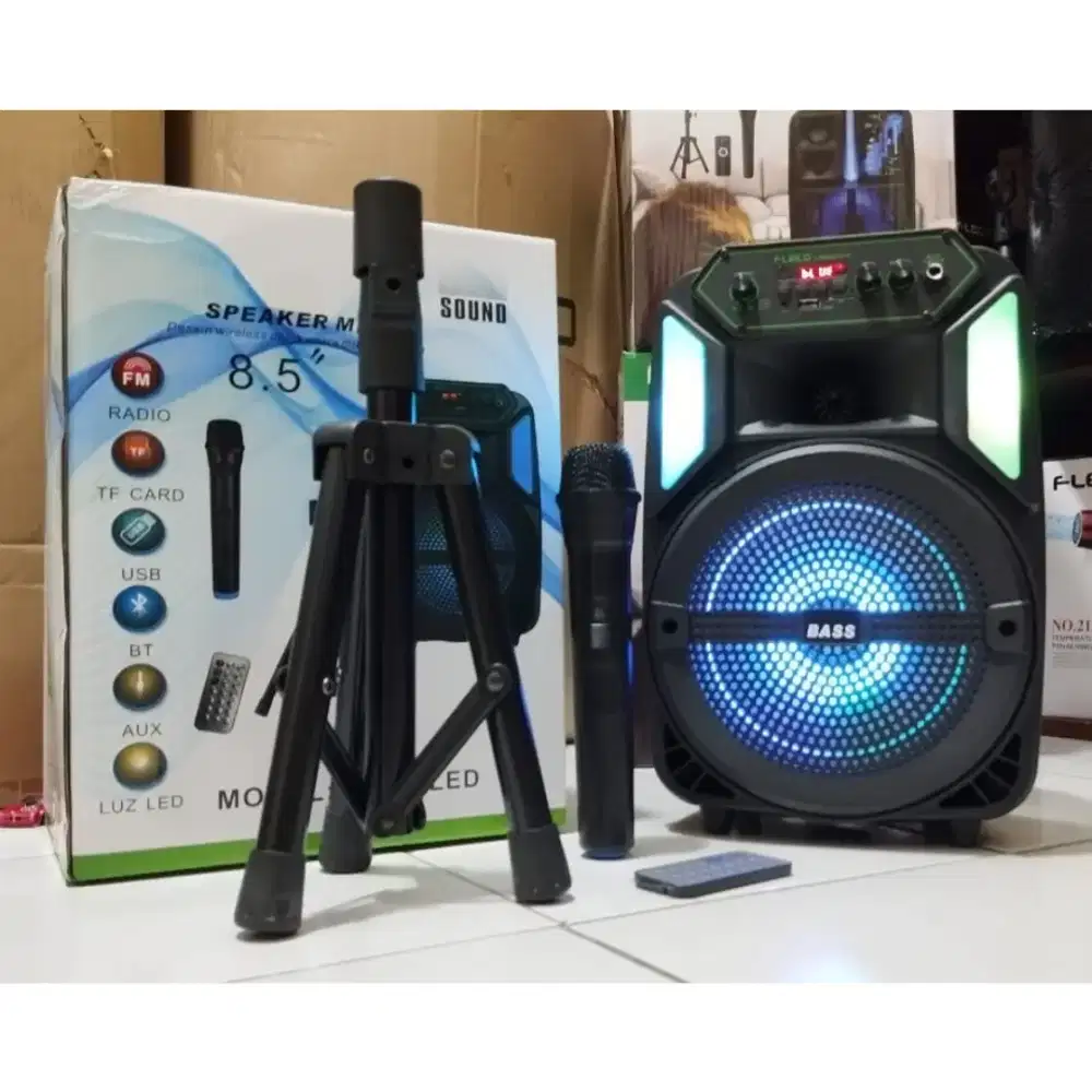 Speaker karaoke 8,5 in wireless stand