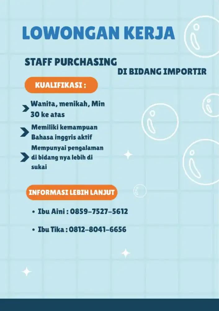 Lowongan Kerja (Staff Purchasing)