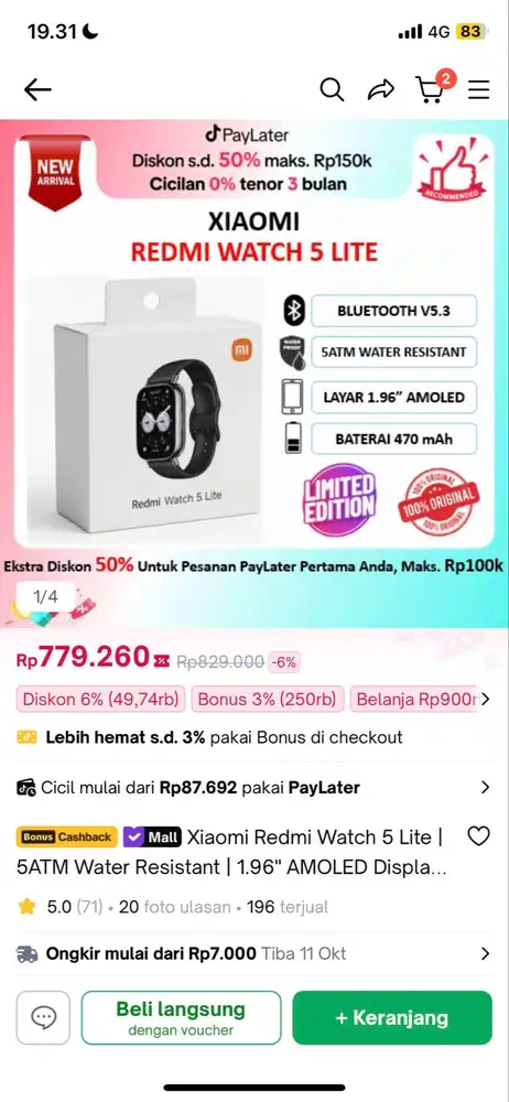 REDMI WATCH LITE 5 BNIB ORIGINAL