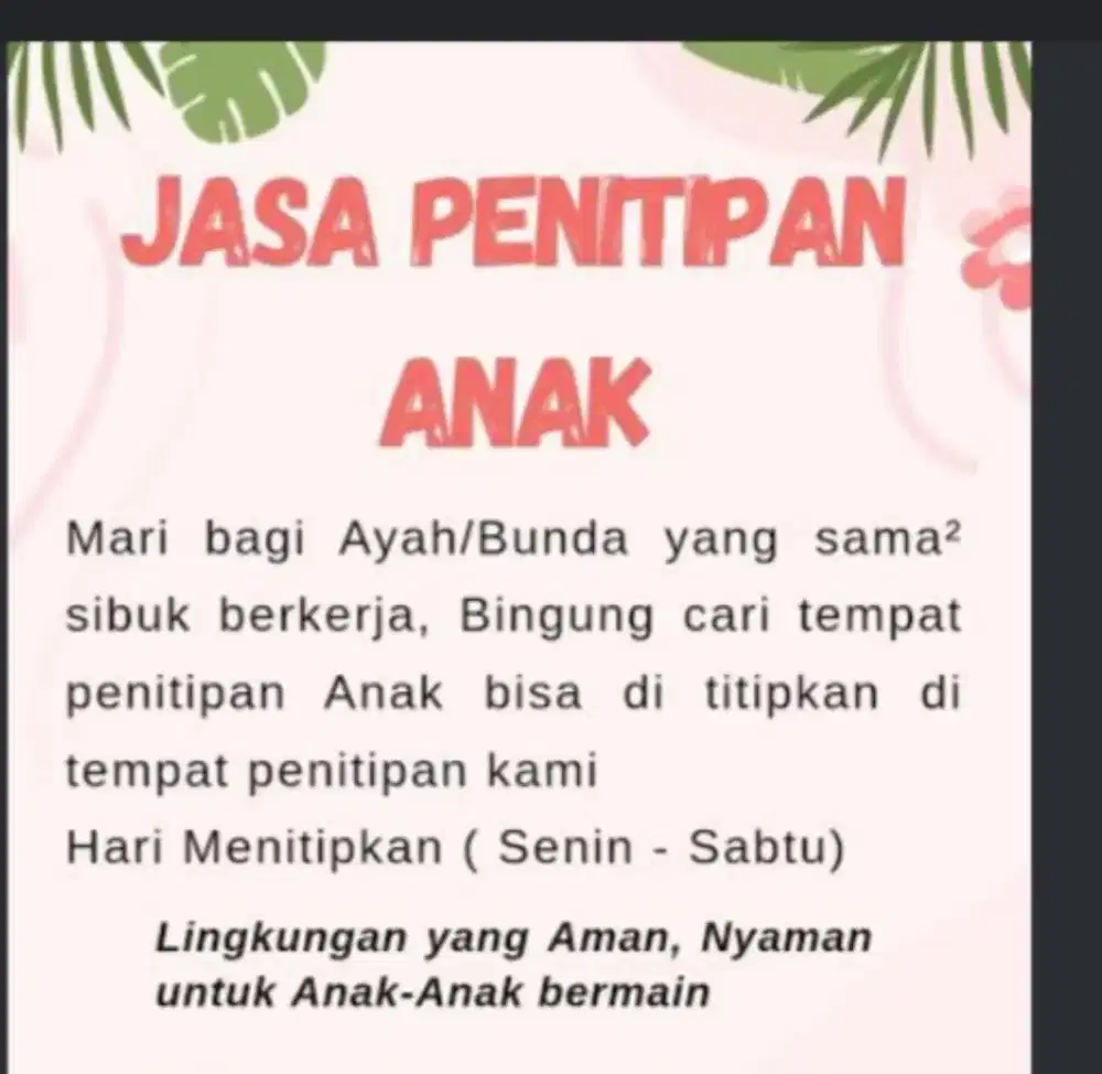 Menerima jasa titip balita di rumah kami ,daerah bojongsari