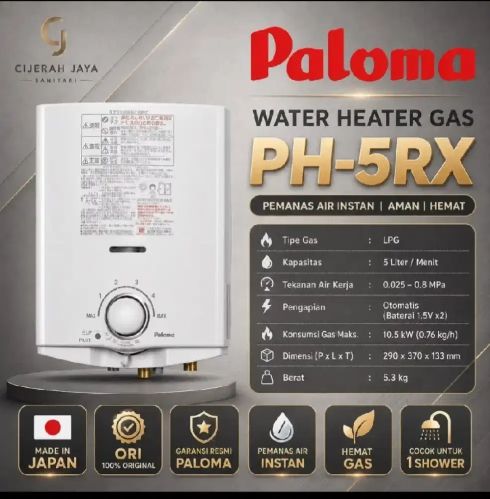 water heater gas paloma PH5RX