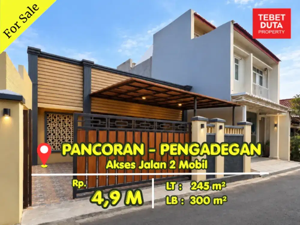Dijual Rumah Pancoran Minimalis Modern Lokasi Strategis Jalan 2 Mobil