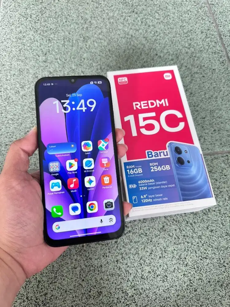 Redmi 15C ram 8/256 GB Fullset baru 1 minggu pakai. Mulus