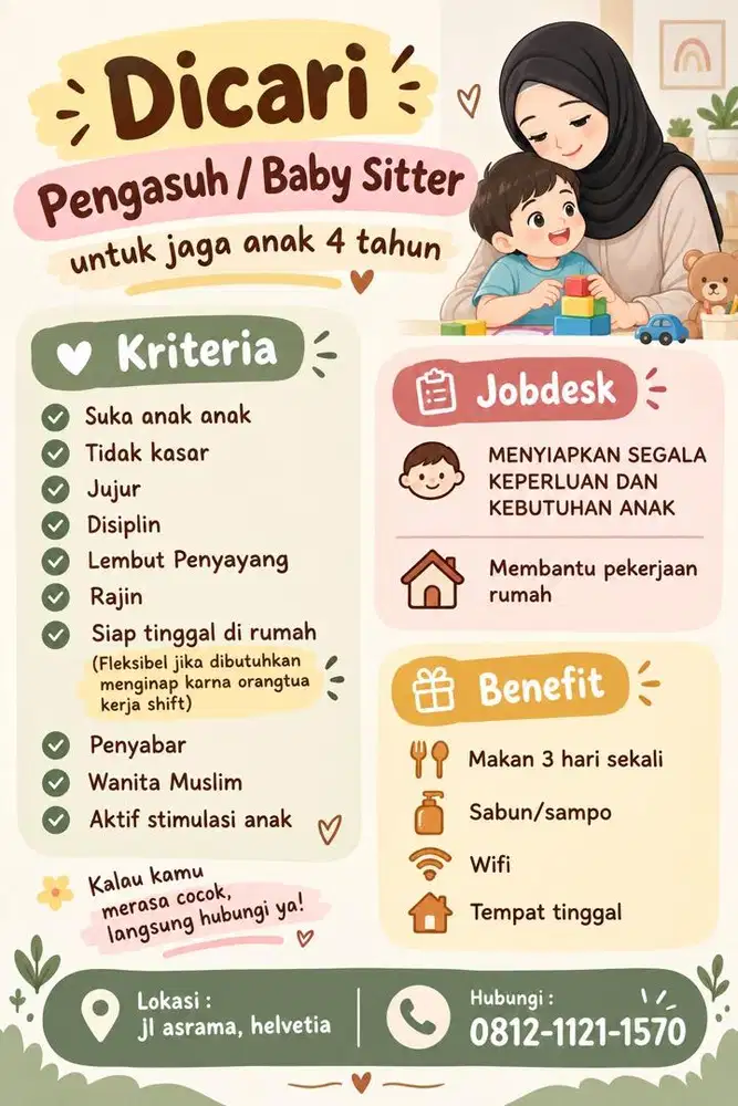 Baby sitter & bantu pekerjaan rumah