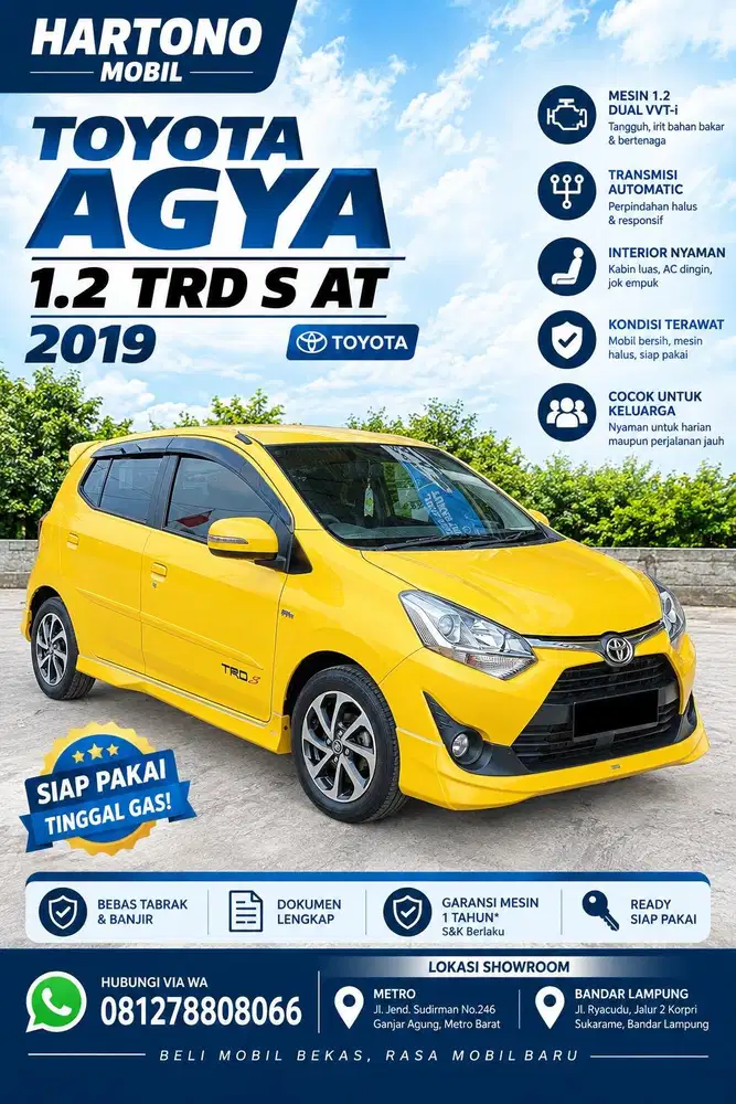 Agya 1.2 Autometik 2019 KM low