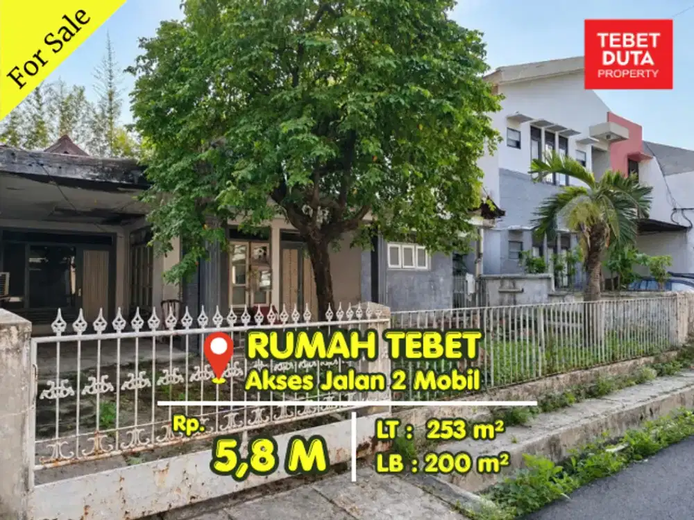 Dijual Murah Rumah Tebet Cukup Hitung Tanah Lokasi Strategis Nyaman Jalan 2 Mobil