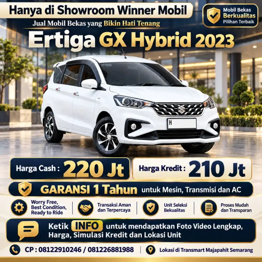 Garansi 1 Th, 2023 Ertiga GX Hybrid, KM 25rb, Terawat, Istimewa