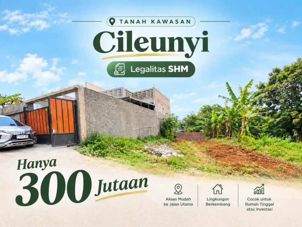 Tanah Strategis Dekat Jalan Raya Cileunyi - 300 Jutaan