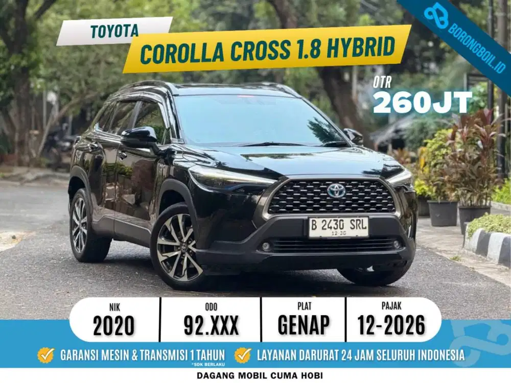 [KM92RIBU] TOYOTA COROLLA CROSS HYBRID 1.8 AT 2020 HITAM