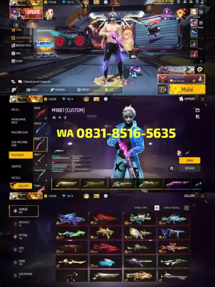 jual akun FF murah Aman dan Tepercaya Real Asli