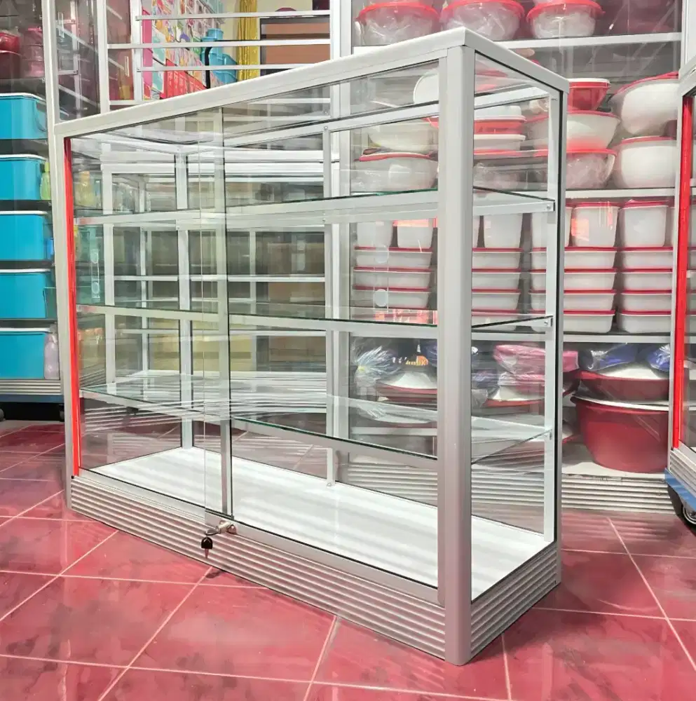 Etalase kaca Serbagun panjang 1,2 meter