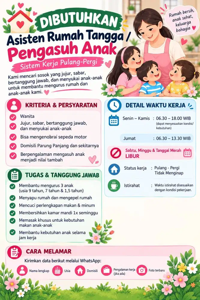 DIBUTUHKAN ART/PENGASUH ANAK