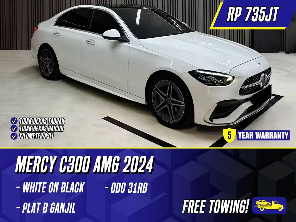 Mercedes Benz C300 AMG 2024 NIK 2023 White on Black Putih Mercy C 300