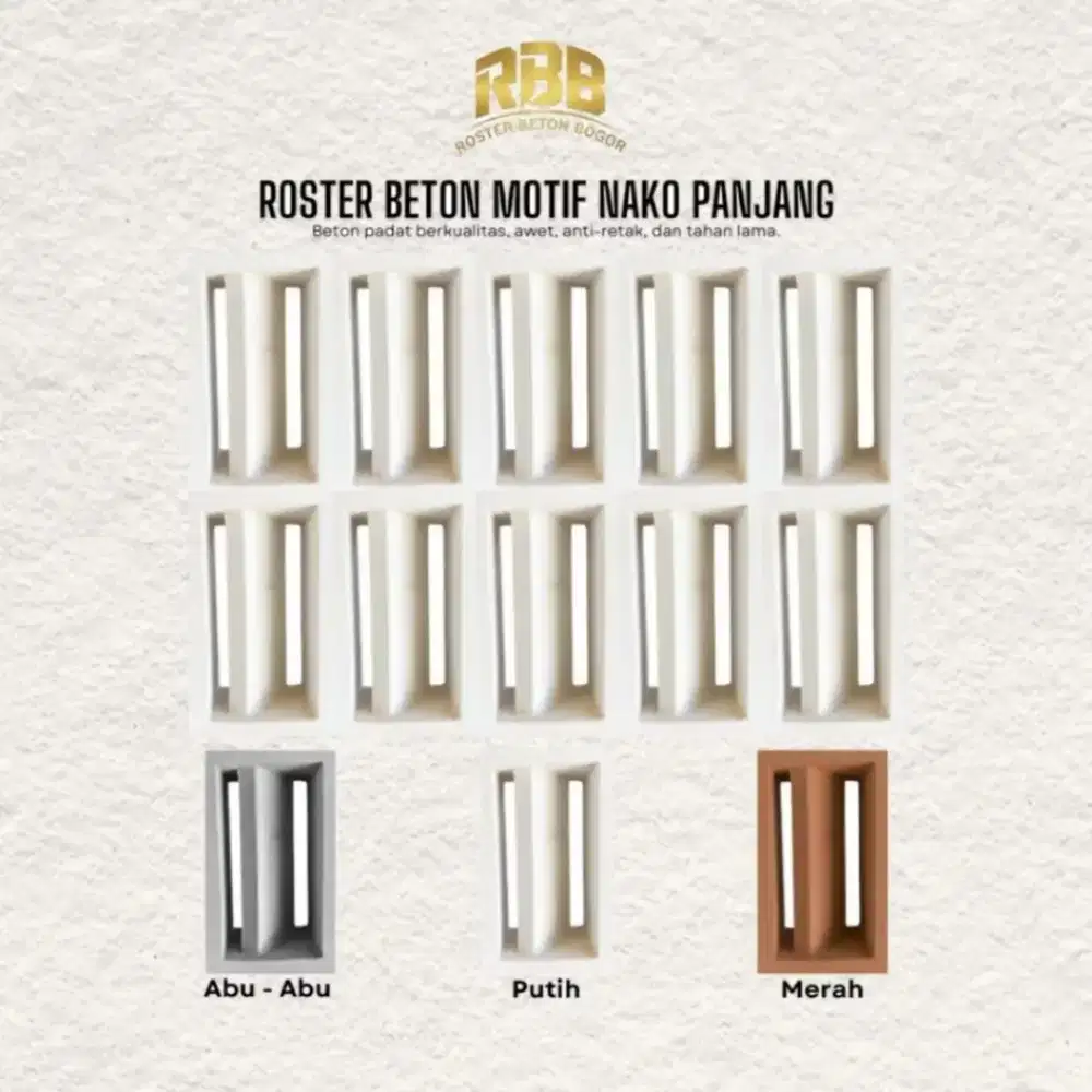 Roster beton minimalis motif nako
