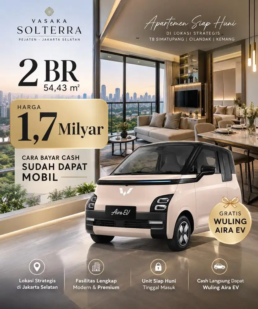 SPECIAL DEAL! 2BR Vasaka Solterra Rp1,7M + FREE Mobil