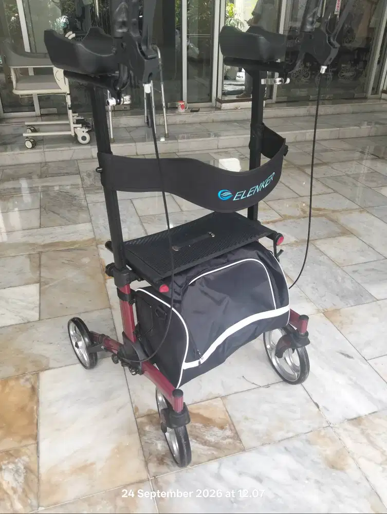ELENKER Rollator Walker dengan Padded Seat, 10 Wheels