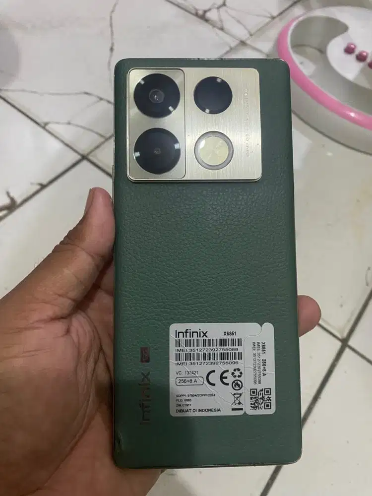 hp infinix note 40 pro 5G 8/256 bekas jatoh dari motor lcd mati