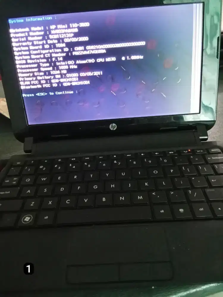 Borongan 6 unit Laptop HP 10i , 110-3000 dan 3500, RAM 1Gb, Tanpa HD