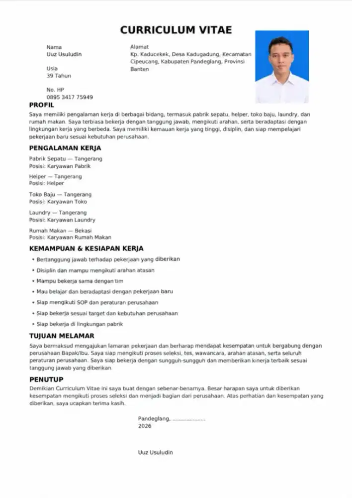 SEDANG MENCARI PEKERJAAN ( TANGERANG )