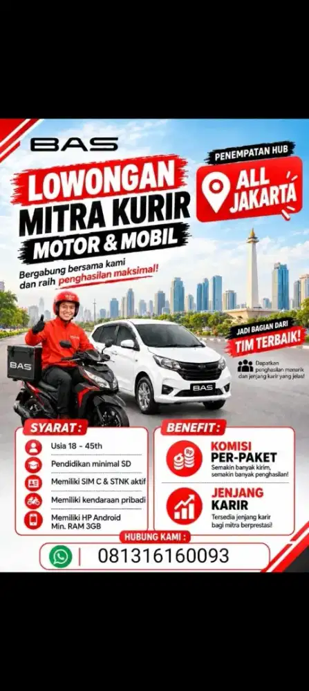 Lowongan kurir Shopee dan GTL