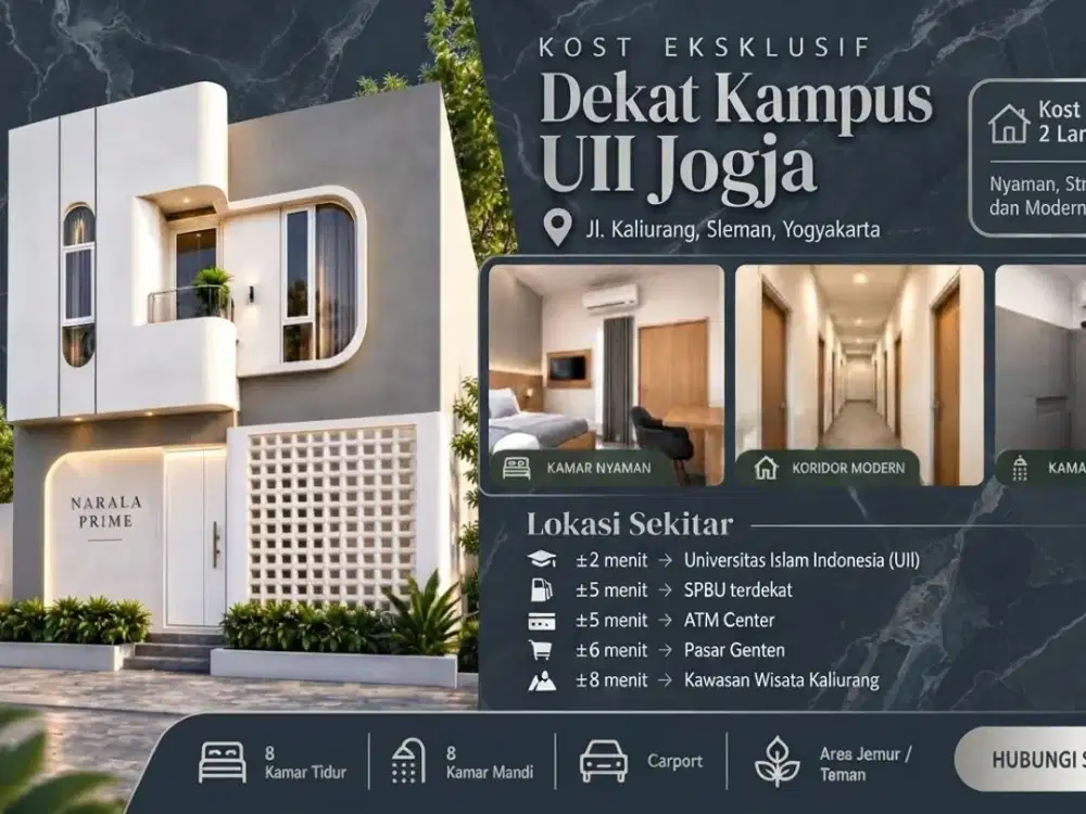 Kos 2 Lantai Dekat UII Yogyakarta | Free Full Furnish, Tinggal Teruskan Manajemen