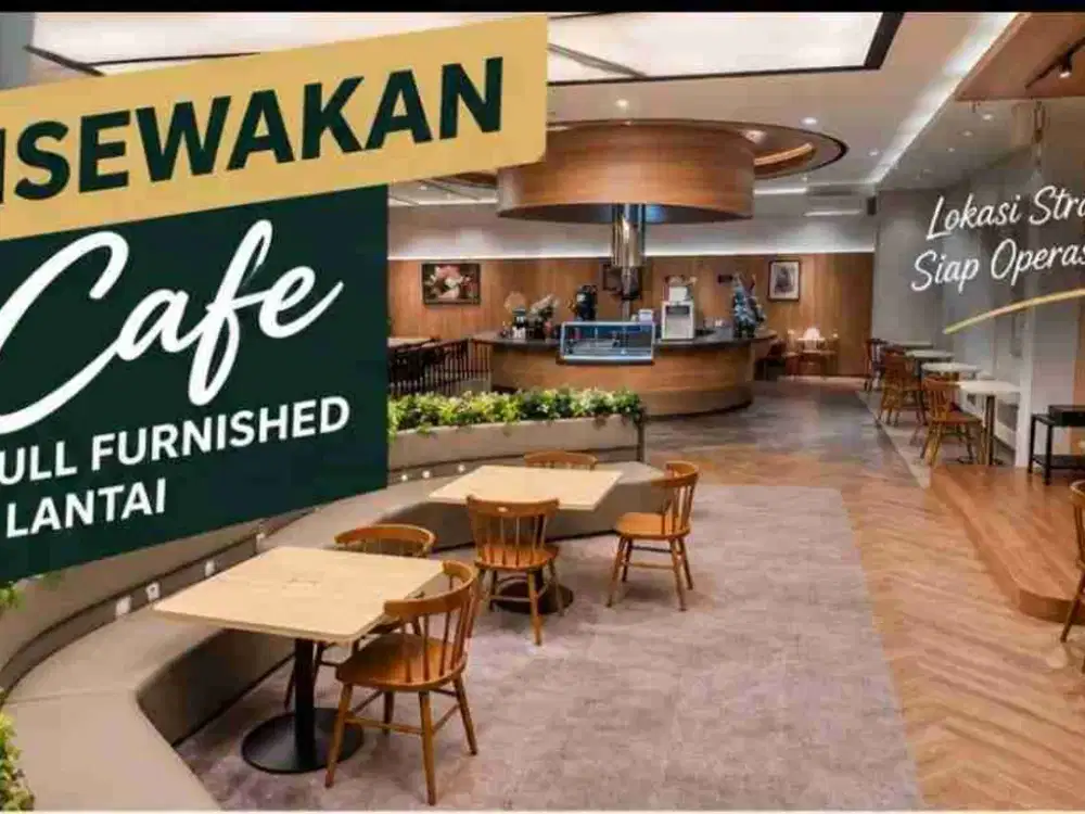 Sewa Cafe Full Furnished 2 Lantai,Wiyung. Lokasi Strategis. Halaman Parkir Luas. Murah. Cocok untuk cafe, resto
