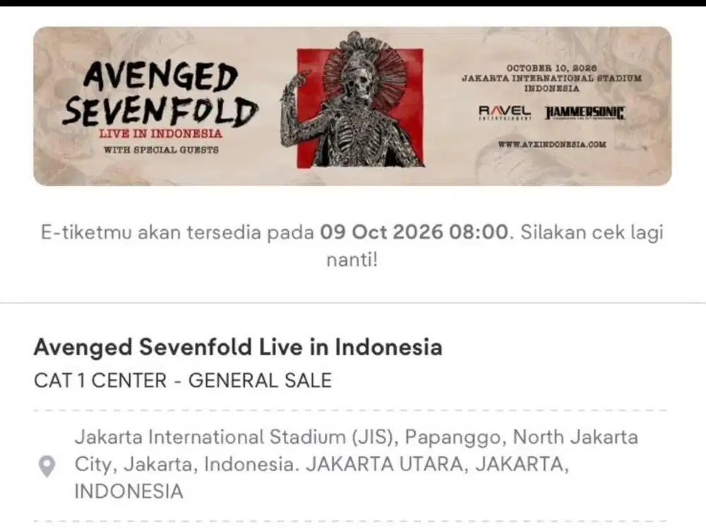 TIKET AVANGED 7x