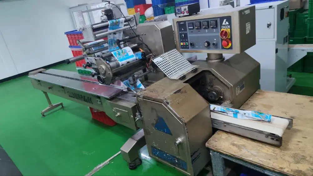Mesin Horizontal Packaging Sunpack & Koding (Mesin Pengemas Roti/Wafer
