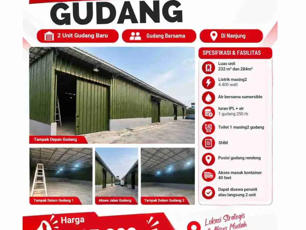 SEWA GUDANG BERSAMA NANJUNG