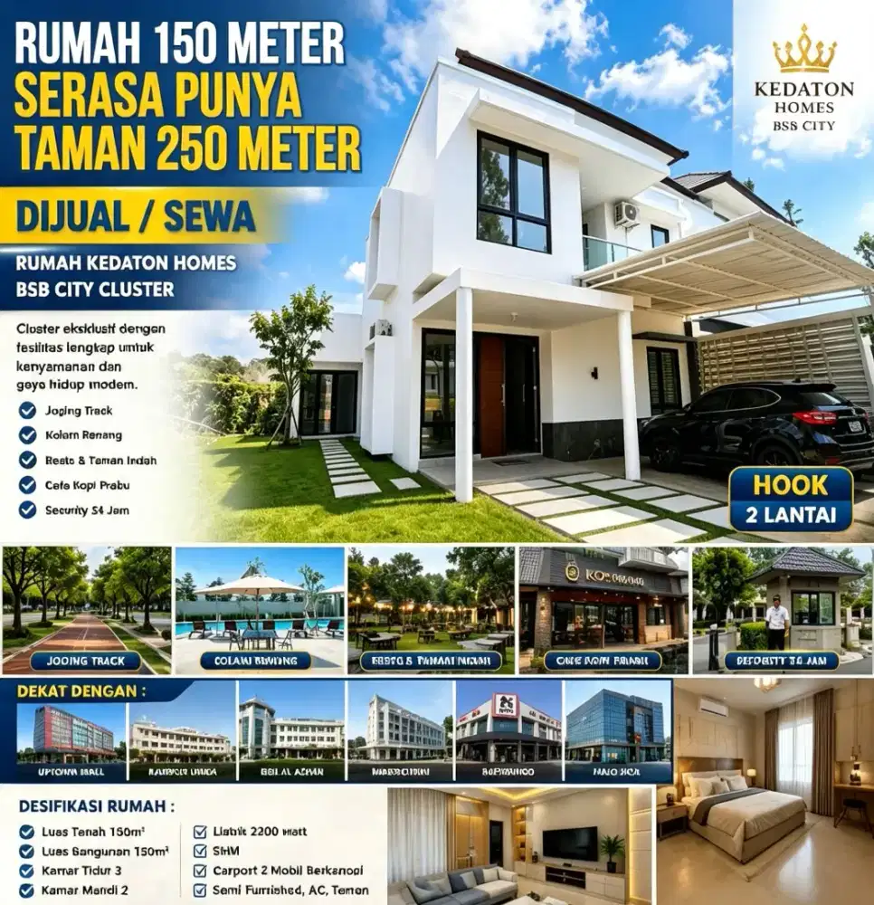 Rumah hook kedaton bsb woodland mansion hilago ivy park victoria valey