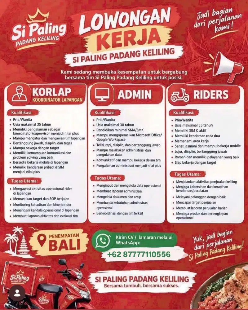 cari karyawan segera gaji dan fasilitas terjamin